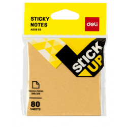 DELI ΧΑΡΤΙΑ ΣΗΜΕΙΩΣΕΩΝ ΑΥΤΟΚΟΛΛΗΤΑ BLISTER 80 ΦΥΛΛΑ 76x76mm STICK UP ΚΑΦΕ